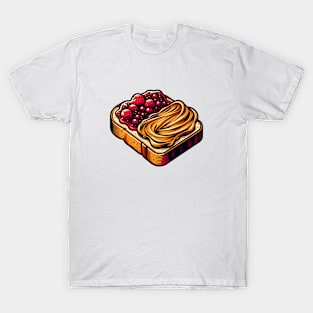 Peanut Butter And Jelly Sandwich Toast Breakfast Yummy Vintage Kawaii T-Shirt